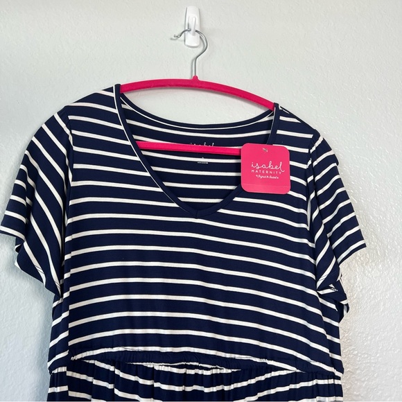 NWT Flutter Short Sleeve Tie-Waist Maternity Top -by Ingrid & Isabel Small - Picture 7 of 16